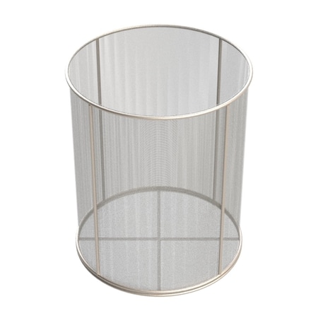 Anysizebasket Round Wire Mesh Basket: 10Dia. x 12H, 304 SS, 3/16 Rod Frame, No Handles, Mesh: 30 x .012 TMT-100RND120-N30S